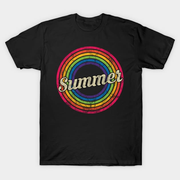 Summer - Retro Rainbow Faded-Style T-Shirt by MaydenArt